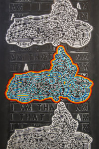 Jon Waldo, Harley for Brion Gysin, 2012, acrylic and modeling paste on canvas, 72" x 48"