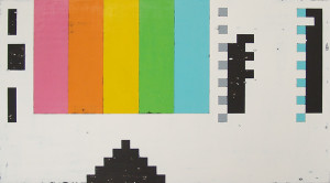 Hollis Brown Thornton, VHS, 2012, acrylic on canvas, 21"" x 38"