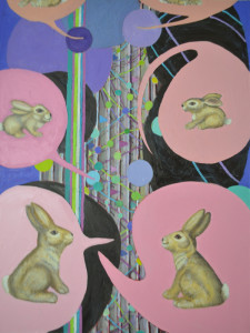 Bunny Business / 2011 / Oil on Canvas / 40" x 30" by David Reninger