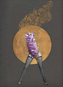 Loretta Bourque, "Wisteria Dancer", mixed media, 12" x 9", 2017